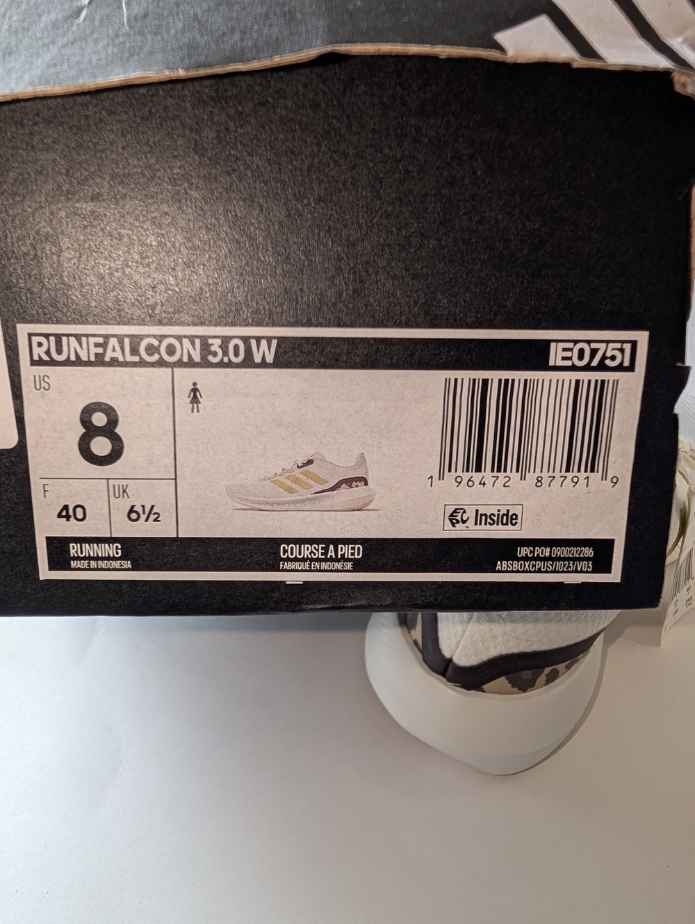 Adidas Runfalcon 3.0 Running Sneakers White Gold Metallic/Beige NWT Womens 8 - Picture 10 of 10